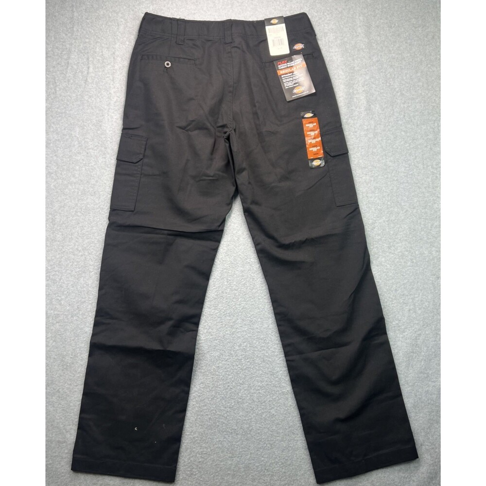 Dickies Flex Active Waist Twill Cargo Work Pant 34x34 (34x33) Black Straight Leg - Picture 11 of 15